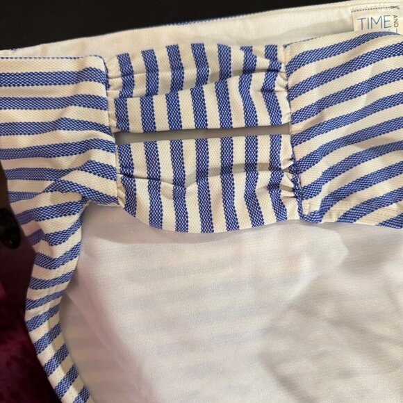 TIME & TRU Mid-Rise‎ Swimsuit Bottoms 3X (24W-26W) Blue Stripe Strappy Sides NEW - Picture 3 of 10